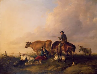 Coastal Landscape with Figures and Animals